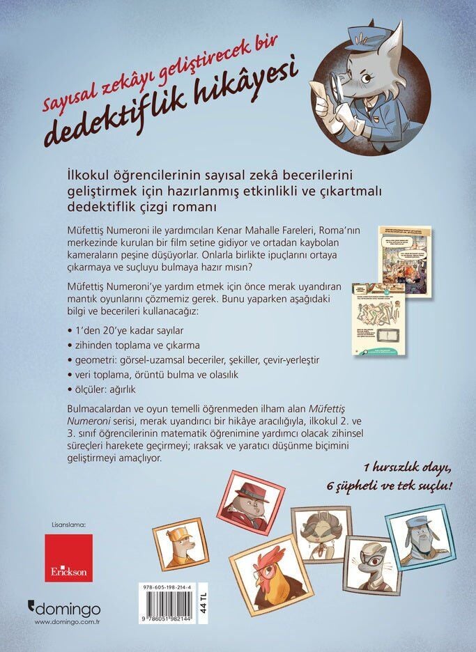 Müfettiş Numeroni 1: Film Setinde Hırsızlık - Sayısal Zekâ Gelişimi İçin Etkinlikli Ve Çıkartmalı Dedektiflik Çizgi Romanı (7-9 Yaş)